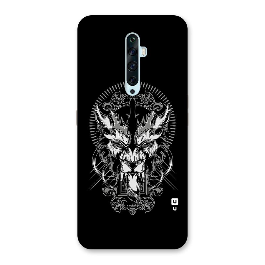 Pencil Art Lion Illustration Back Case for Oppo Reno2 Z