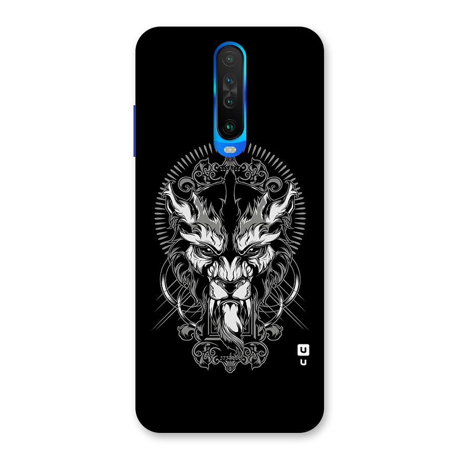 Pencil Art Lion Illustration Back Case for Poco X2