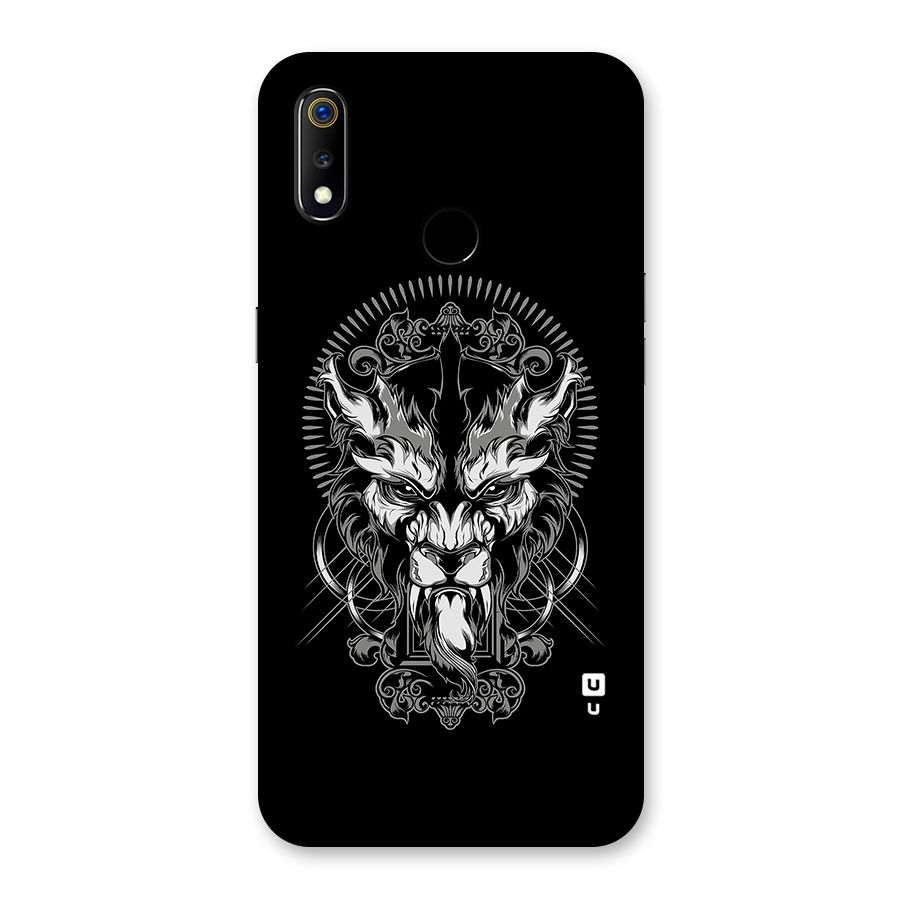 Pencil Art Lion Illustration Back Case for Realme 3