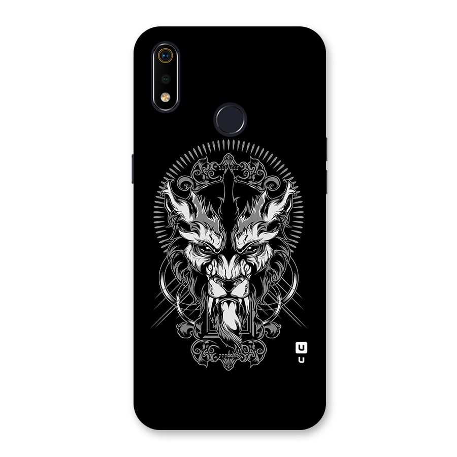 Pencil Art Lion Illustration Back Case for Realme 3i