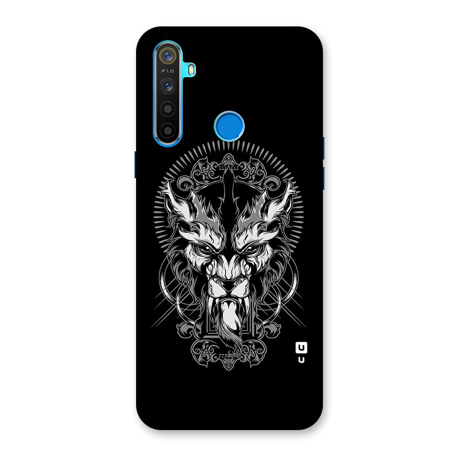 Pencil Art Lion Illustration Back Case for Realme 5s