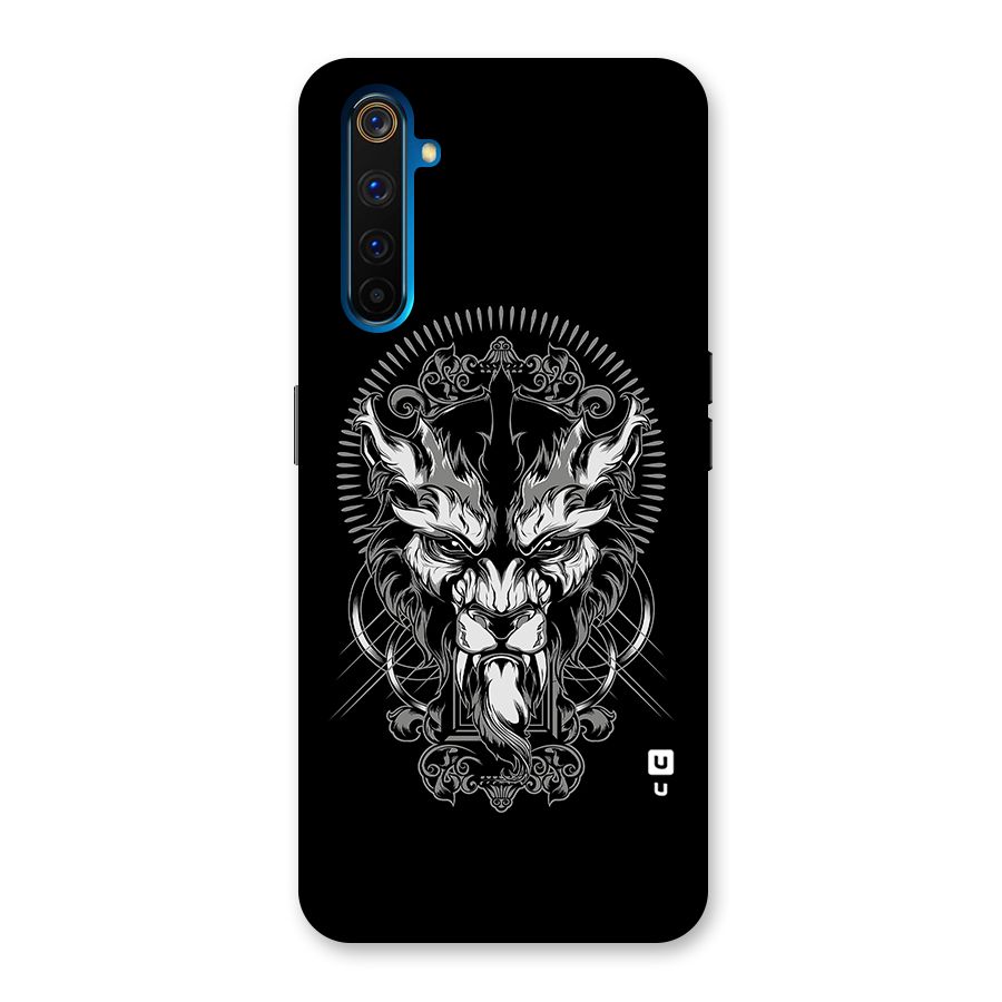 Pencil Art Lion Illustration Back Case for Realme 6 Pro
