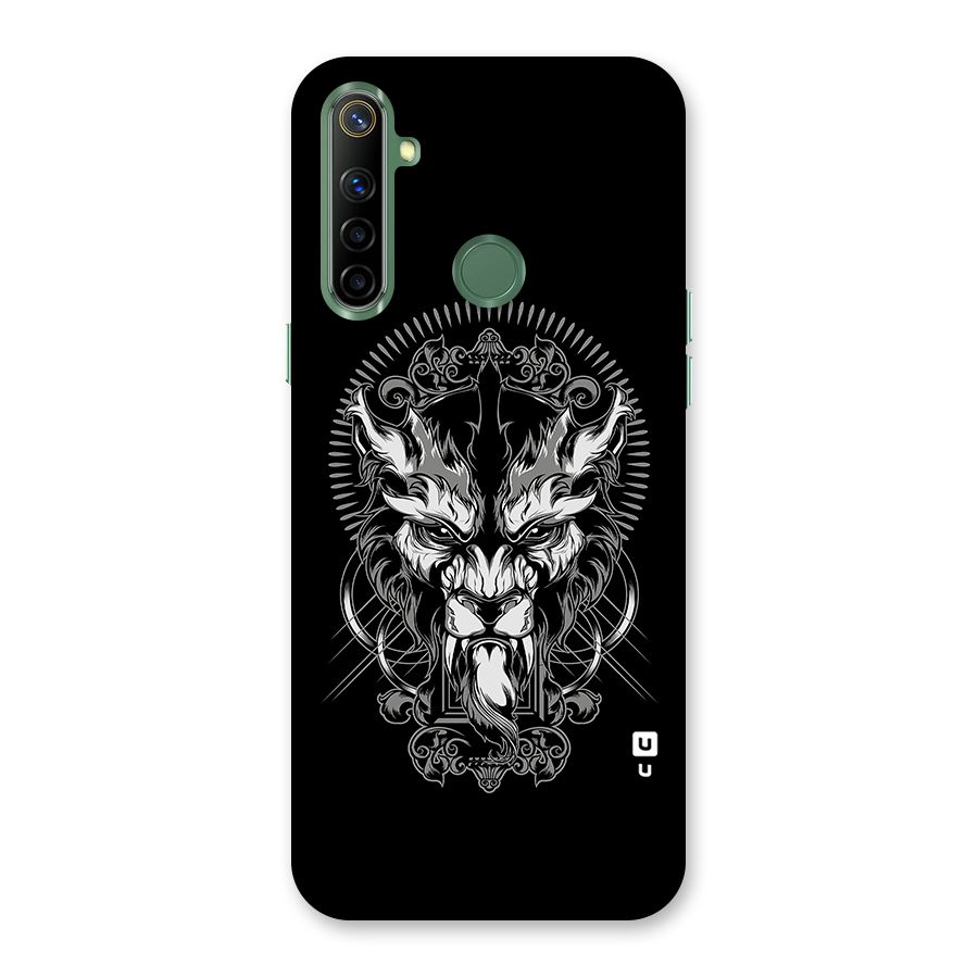 Pencil Art Lion Illustration Back Case for Realme Narzo 10