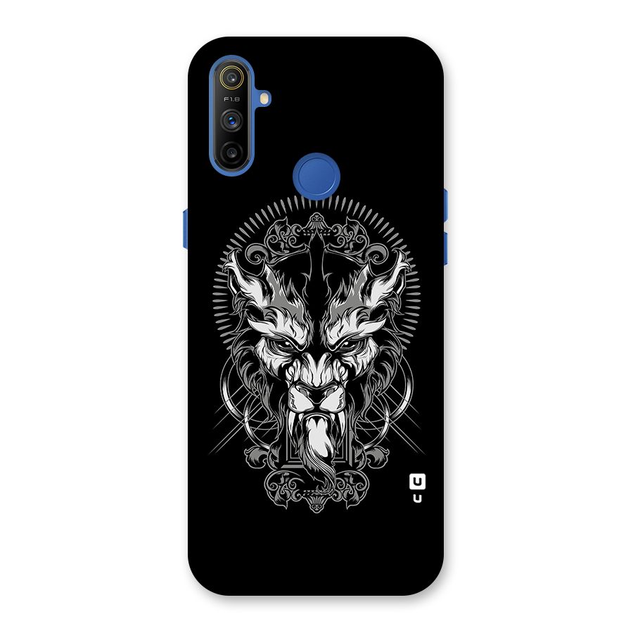 Pencil Art Lion Illustration Back Case for Realme Narzo 10A