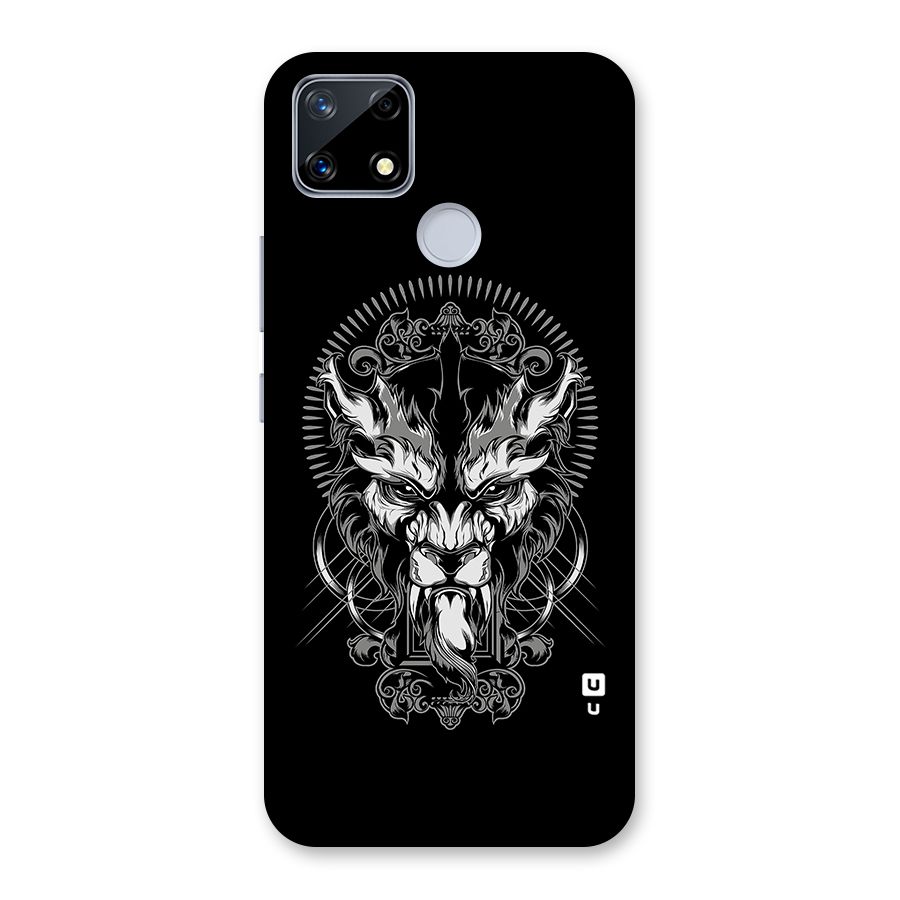 Pencil Art Lion Illustration Back Case for Realme Narzo 20