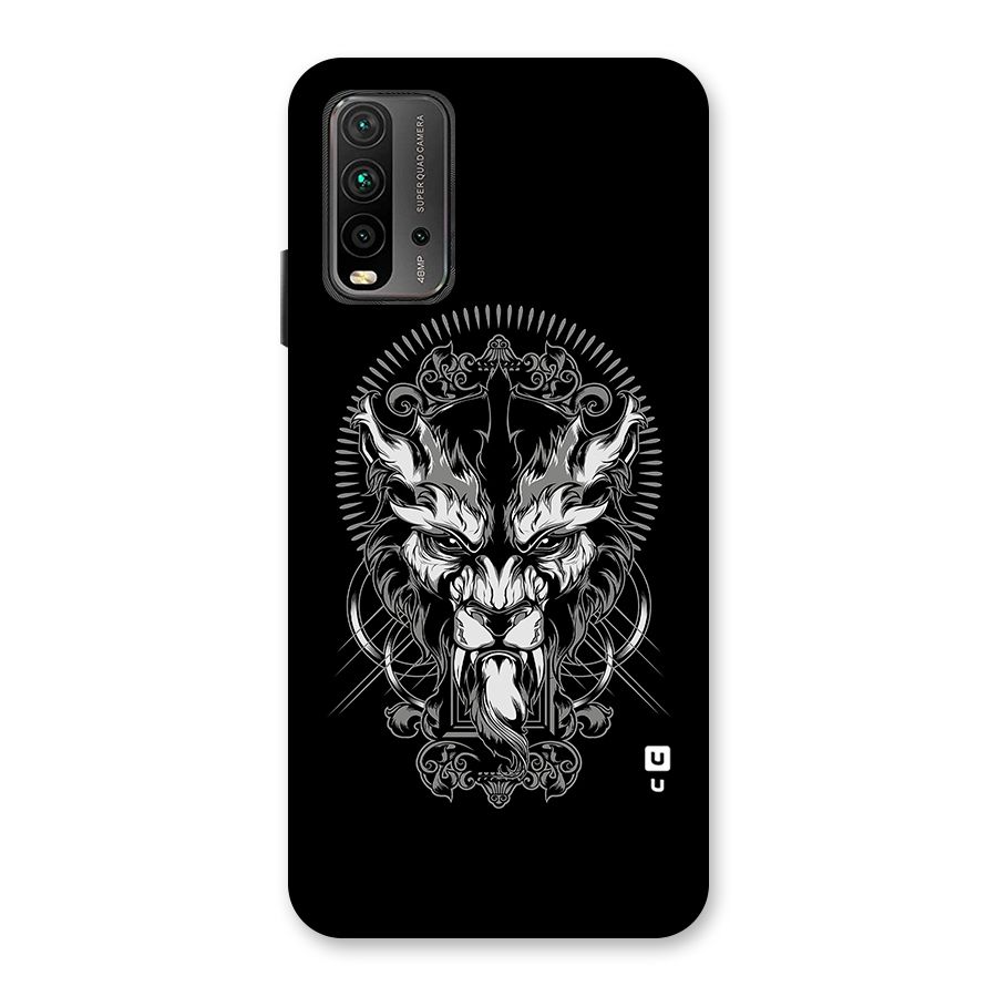 Pencil Art Lion Illustration Back Case for Redmi 9 Power