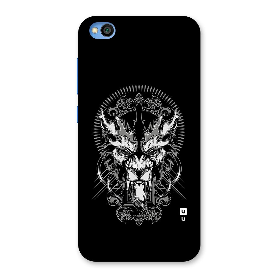 Pencil Art Lion Illustration Back Case for Redmi Go