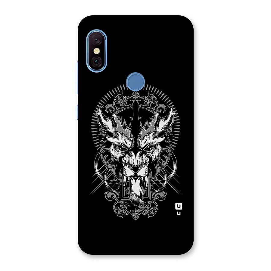 Pencil Art Lion Illustration Back Case for Redmi Note 6 Pro