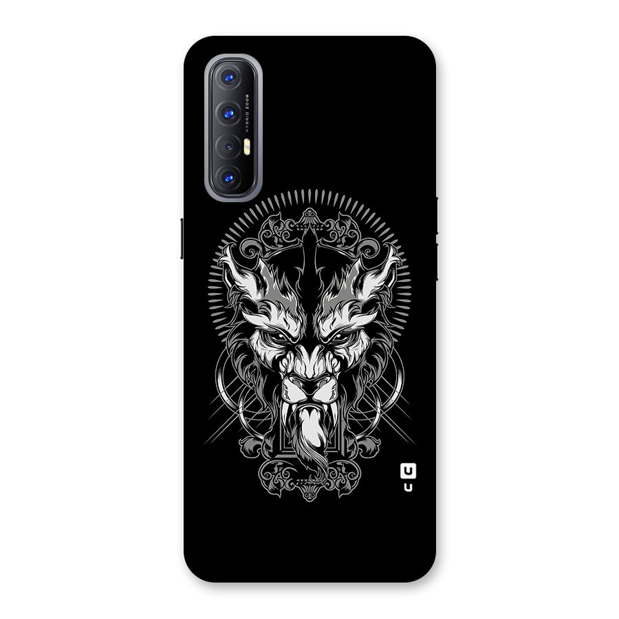 Pencil Art Lion Illustration Back Case for Reno3 Pro