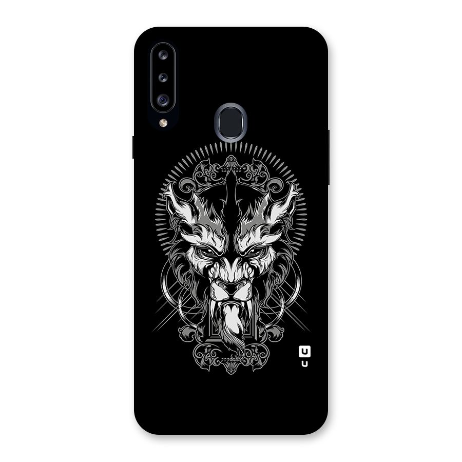 Pencil Art Lion Illustration Back Case for Samsung Galaxy A20s