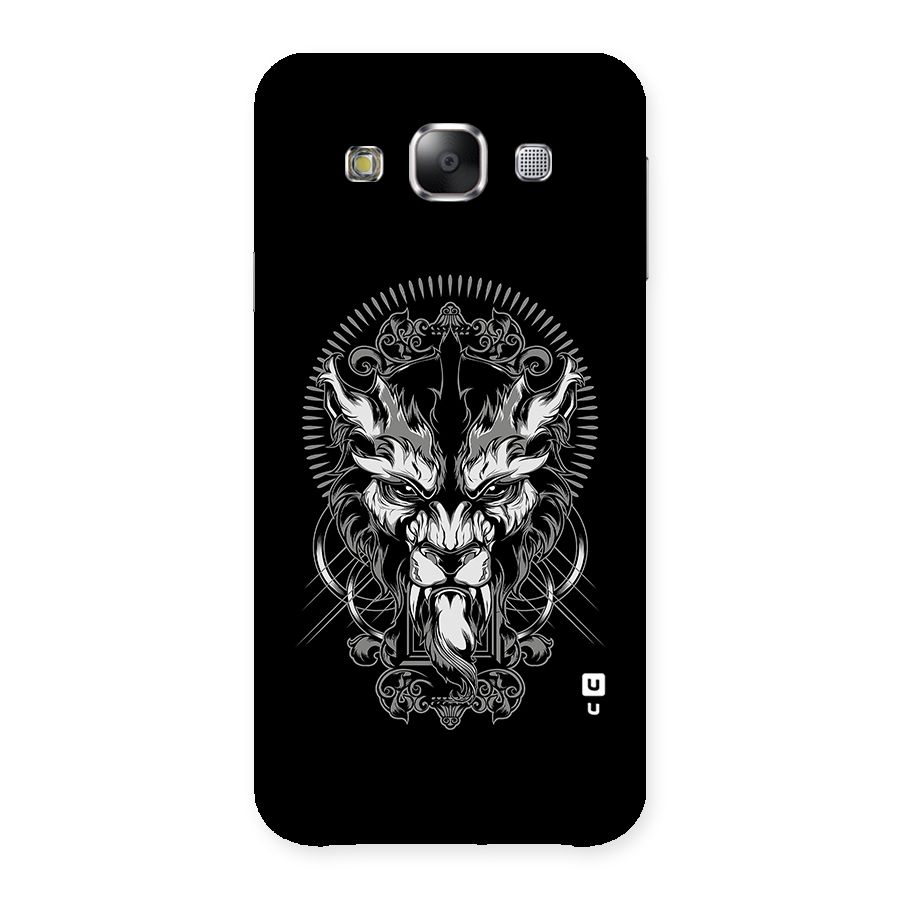 Pencil Art Lion Illustration Back Case for Samsung Galaxy E5