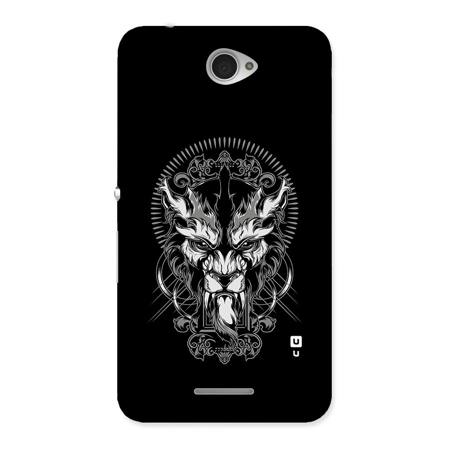 Pencil Art Lion Illustration Back Case for Sony Xperia E4