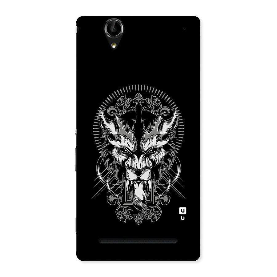 Pencil Art Lion Illustration Back Case for Sony Xperia T2