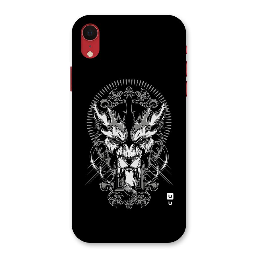Pencil Art Lion Illustration Back Case for iPhone XR