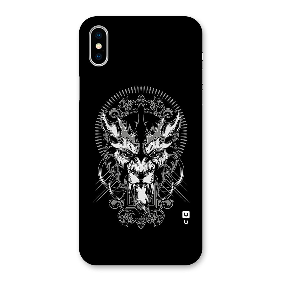 Pencil Art Lion Illustration Back Case for iPhone XS