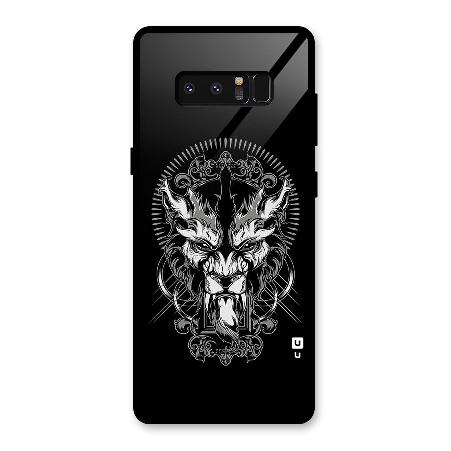 Pencil Art Lion Illustration Glass Back Case for Galaxy Note 8