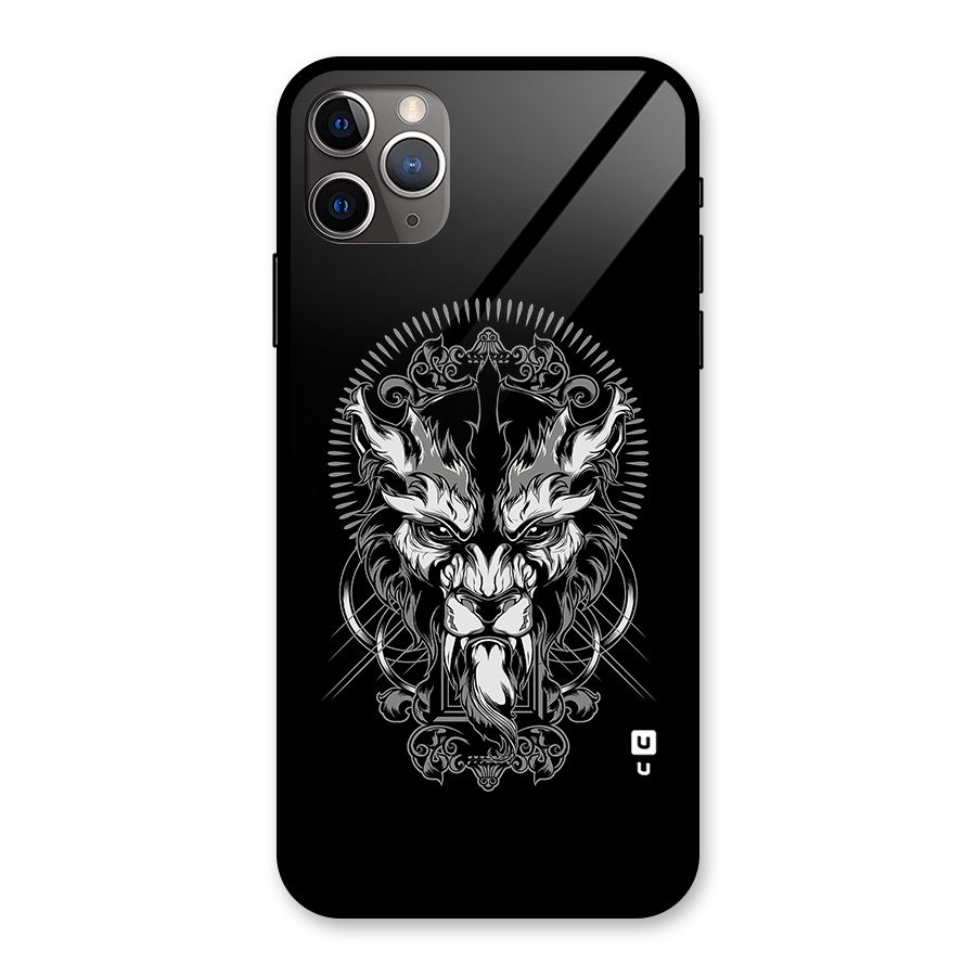 Pencil Art Lion Illustration Glass Back Case for iPhone 11 Pro Max