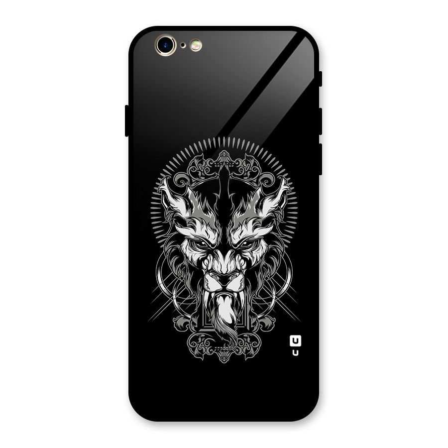 Pencil Art Lion Illustration Glass Back Case for iPhone 6 6S