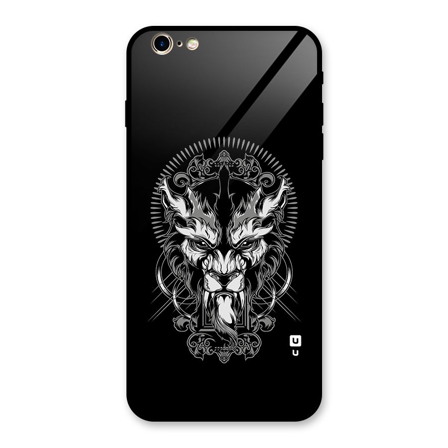 Pencil Art Lion Illustration Glass Back Case for iPhone 6 Plus 6S Plus