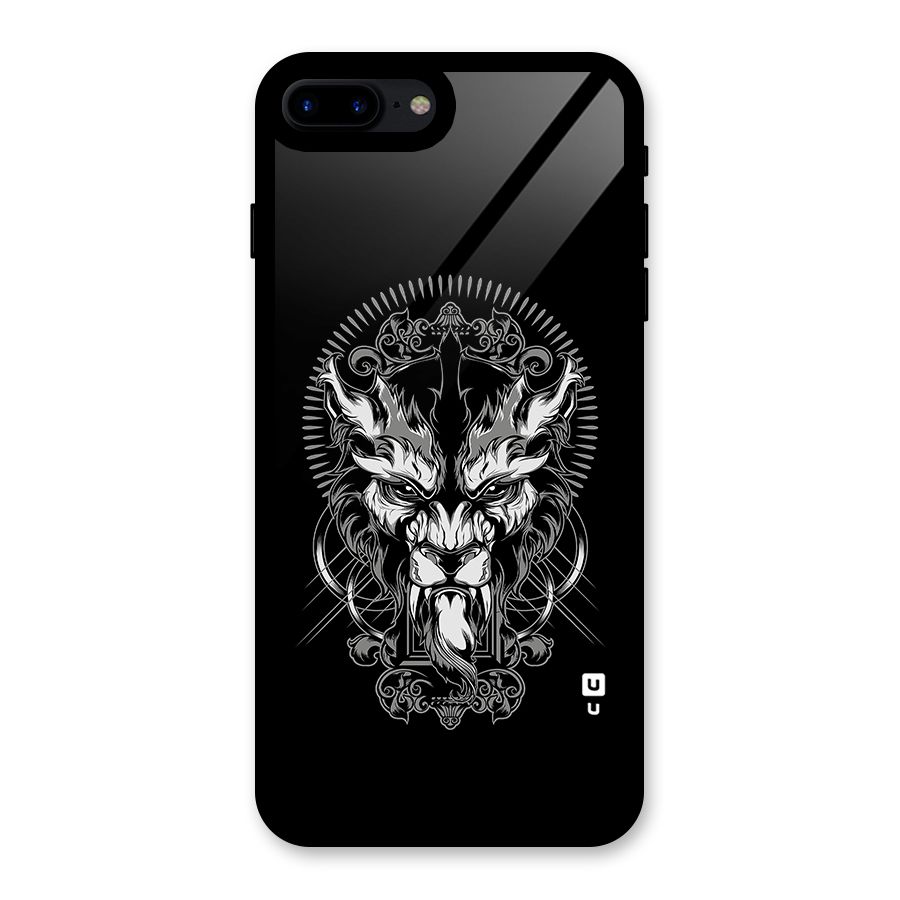 Pencil Art Lion Illustration Glass Back Case for iPhone 7 Plus