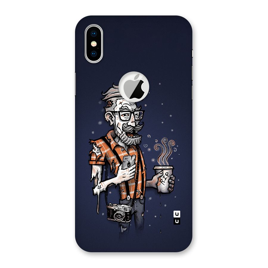 Photographer illustration Back Case for iPhone XS Logo Cut