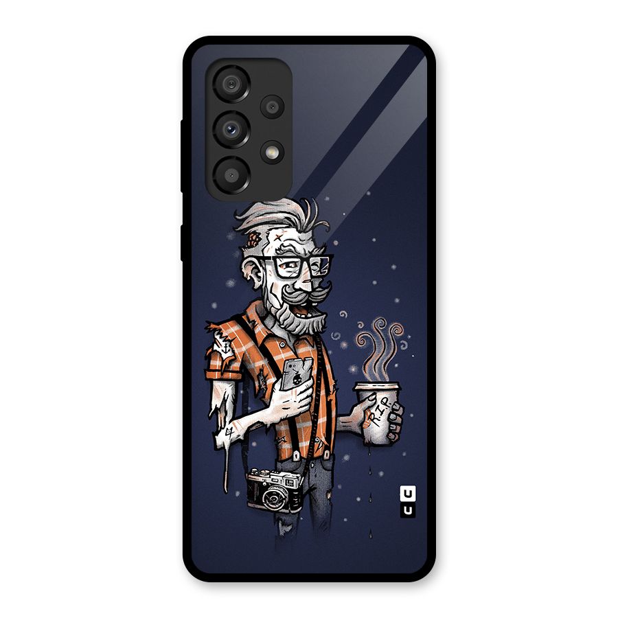 Photographer illustration Glass Back Case for Galaxy A33 5G