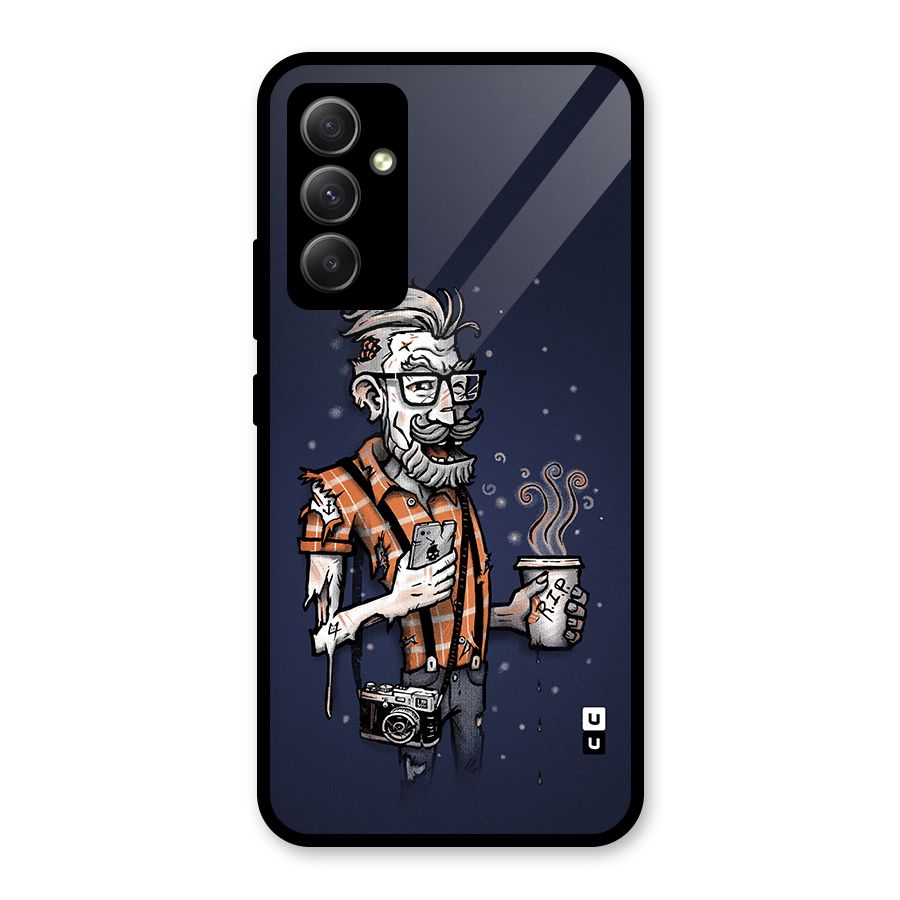Photographer illustration Glass Back Case for Galaxy A34
