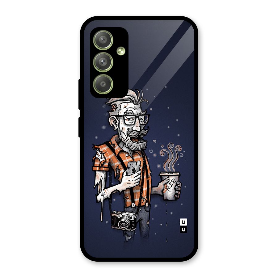 Photographer illustration Glass Back Case for Galaxy A54