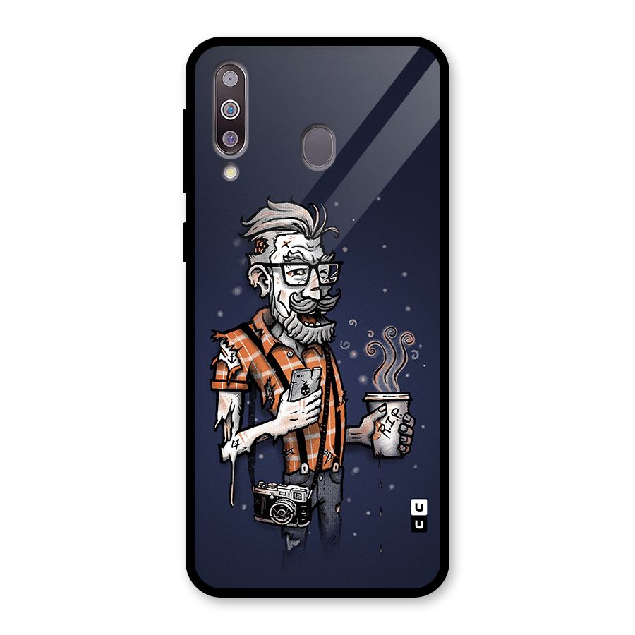 Photographer illustration Glass Back Case for Galaxy M30