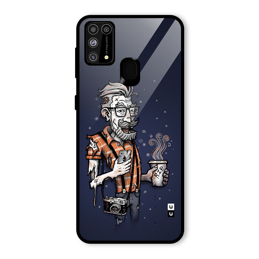 Photographer illustration Glass Back Case for Galaxy M31