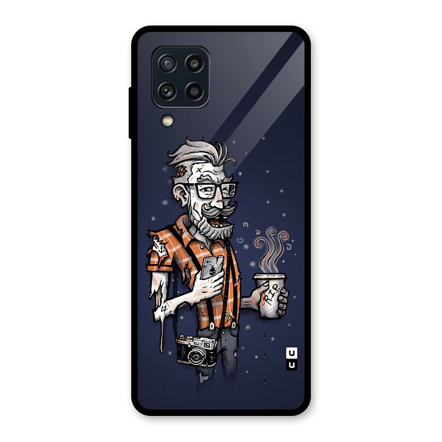 Photographer illustration Glass Back Case for Galaxy M32