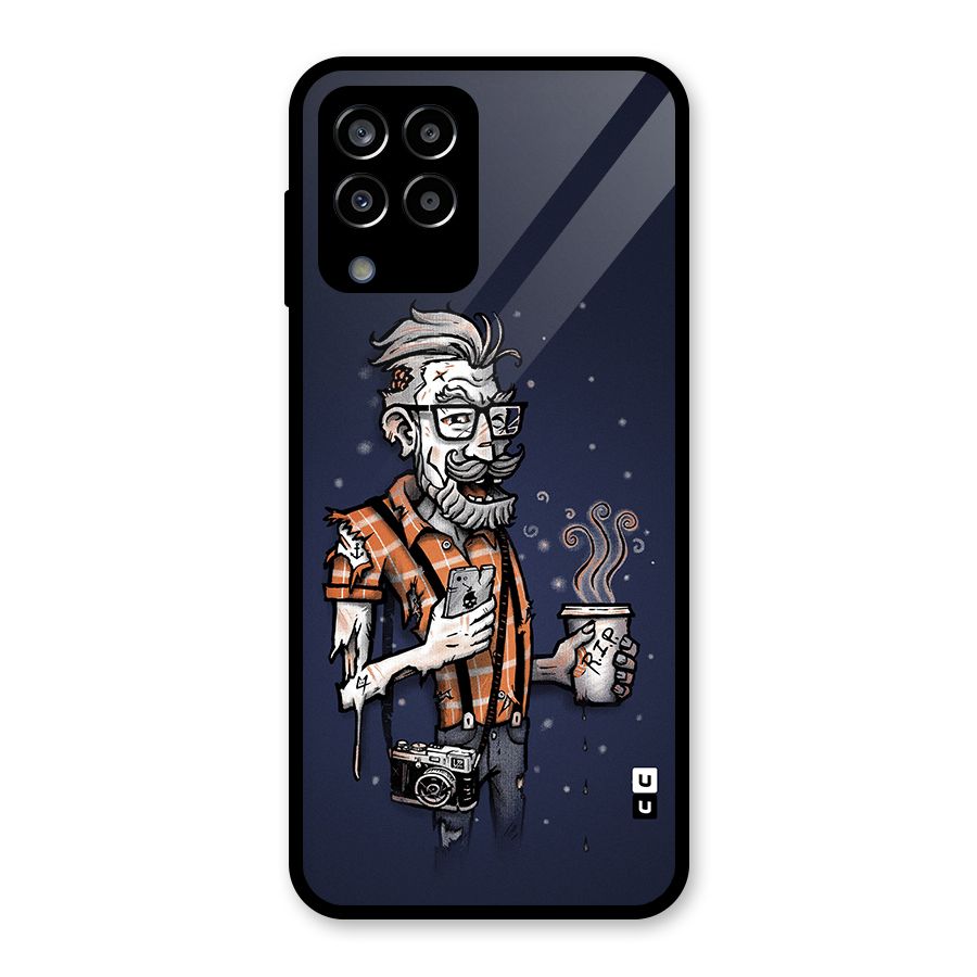 Photographer illustration Glass Back Case for Galaxy M33