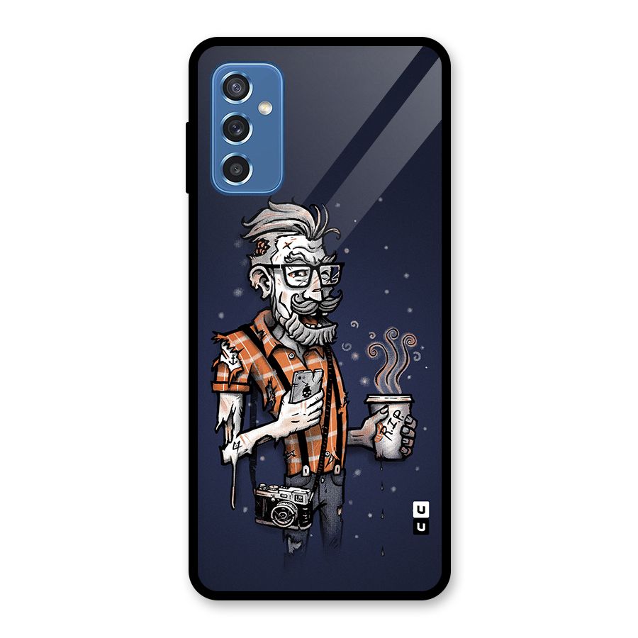 Photographer illustration Glass Back Case for Galaxy M52 5G