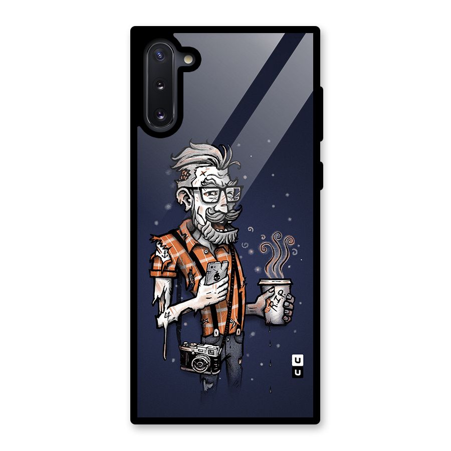 Photographer illustration Glass Back Case for Galaxy Note 10