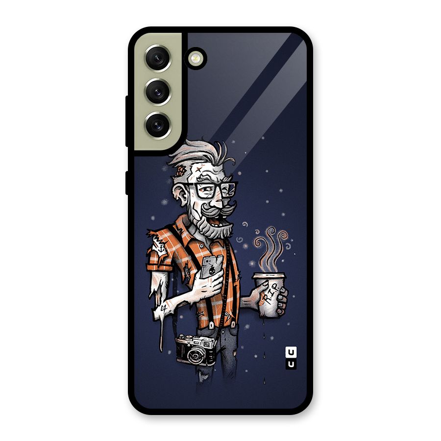 Photographer illustration Glass Back Case for Galaxy S21 FE 5G