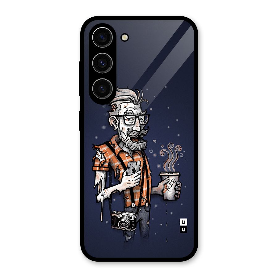 Photographer illustration Glass Back Case for Galaxy S23