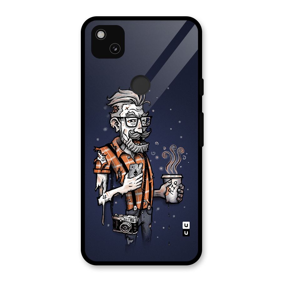 Photographer illustration Glass Back Case for Google Pixel 4a