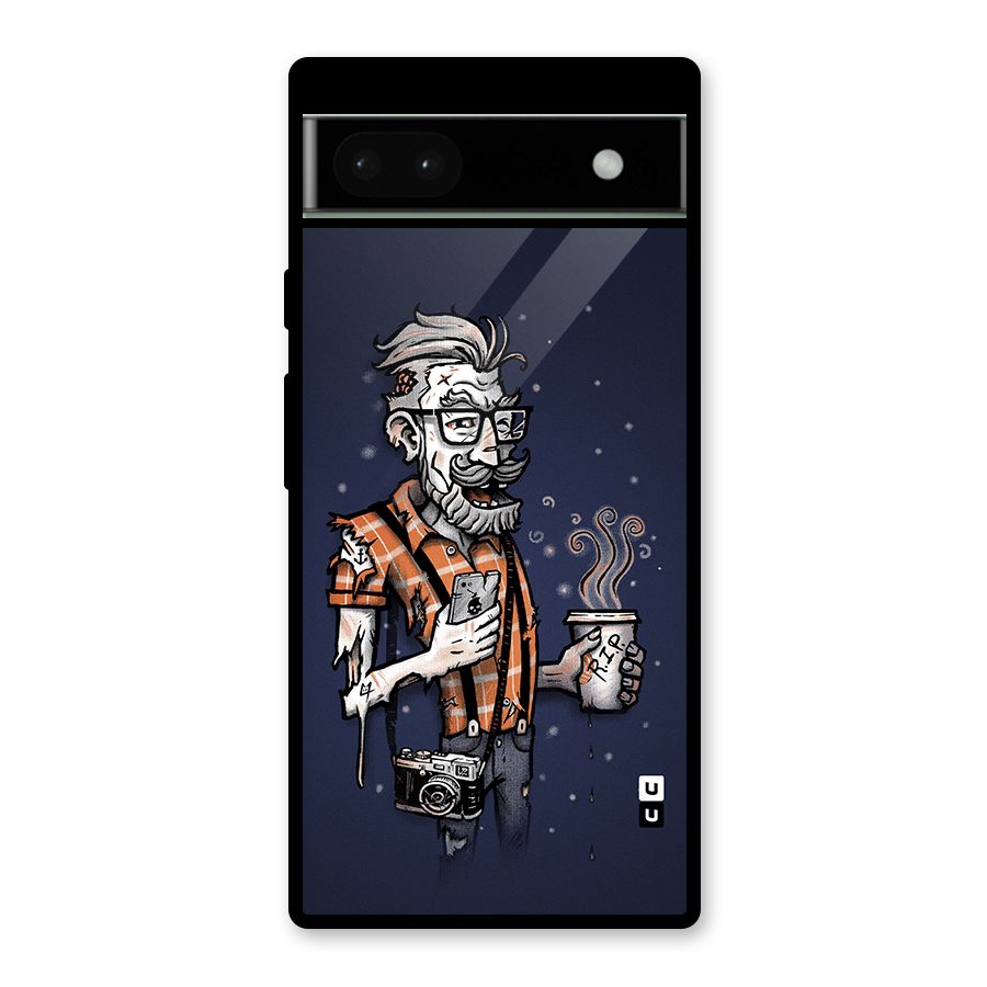 Photographer illustration Glass Back Case for Google Pixel 6a