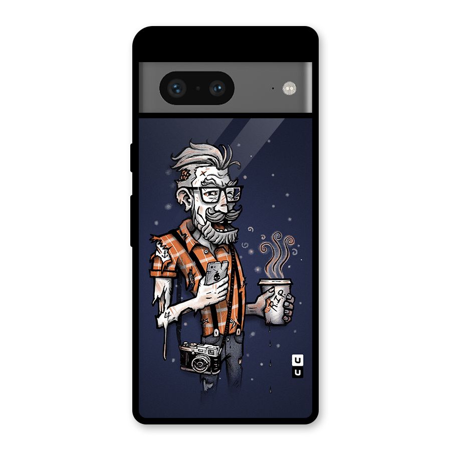 Photographer illustration Glass Back Case for Google Pixel 7
