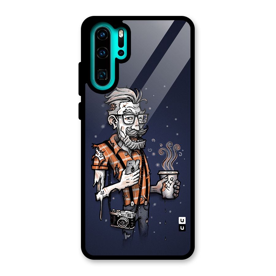Photographer illustration Glass Back Case for Huawei P30 Pro