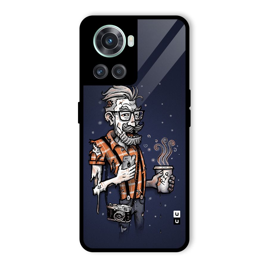 Photographer illustration Glass Back Case for OnePlus 10R