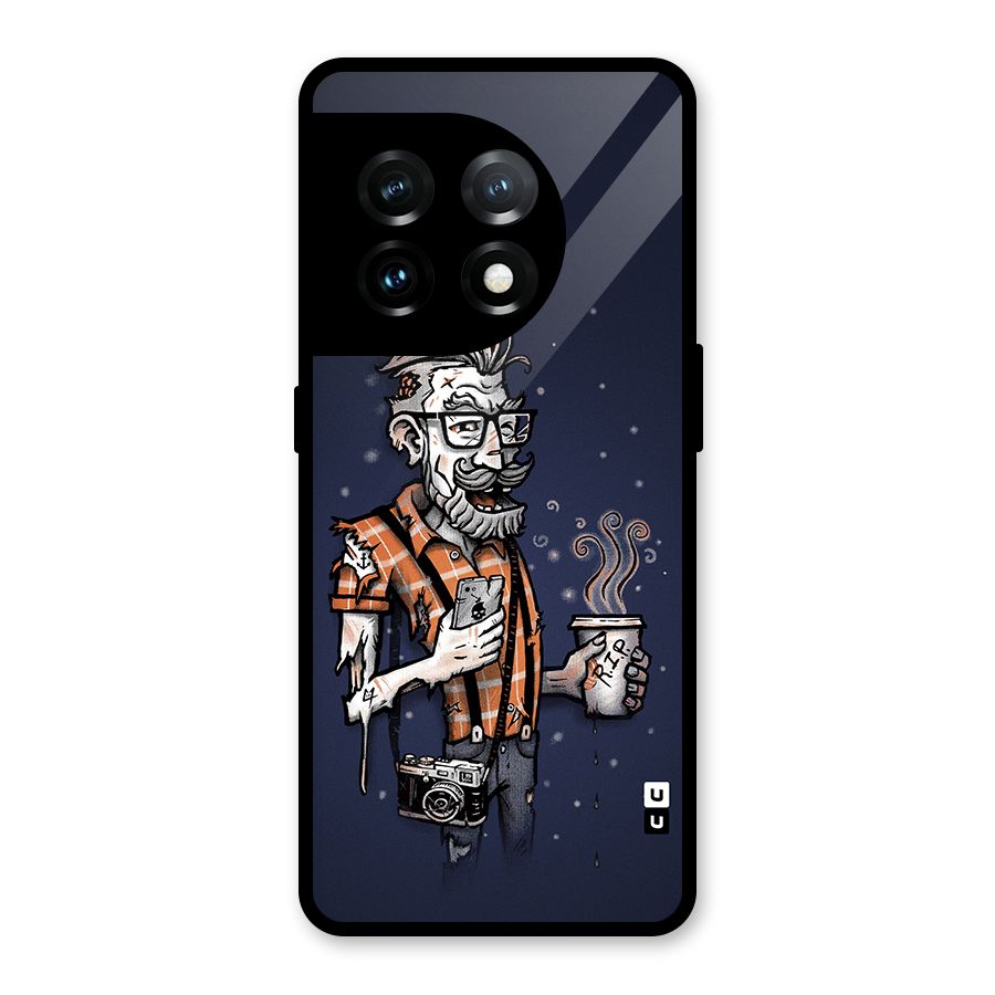Photographer illustration Glass Back Case for OnePlus 11