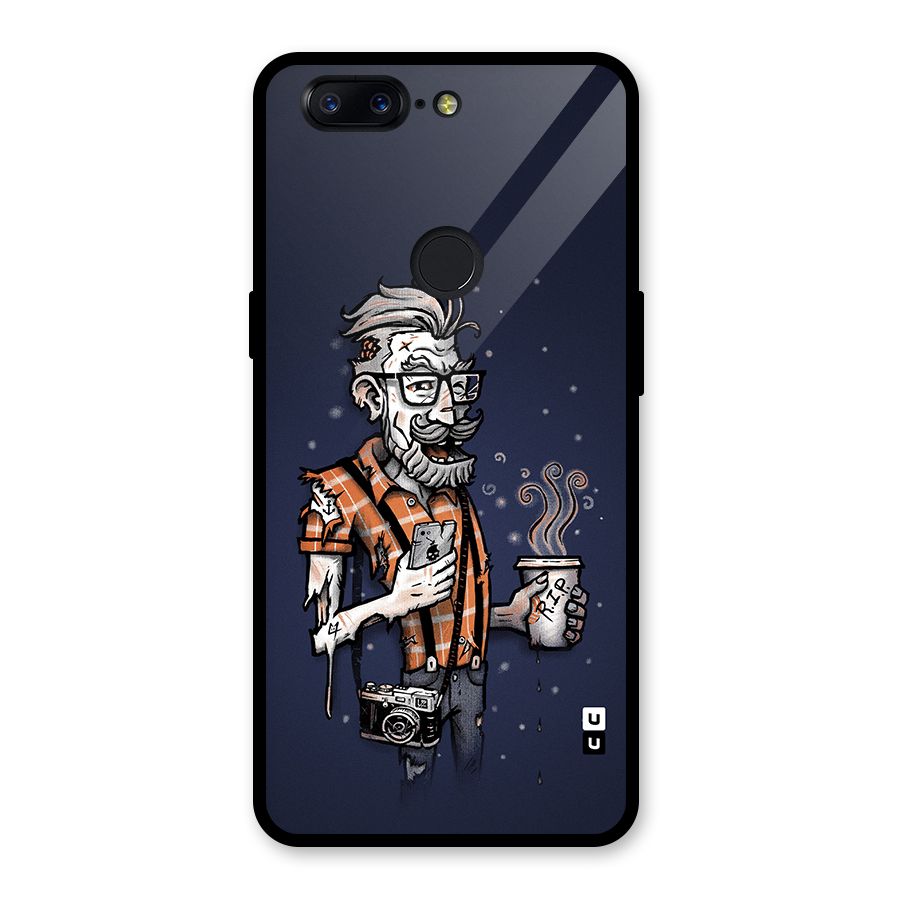 Photographer illustration Glass Back Case for OnePlus 5T