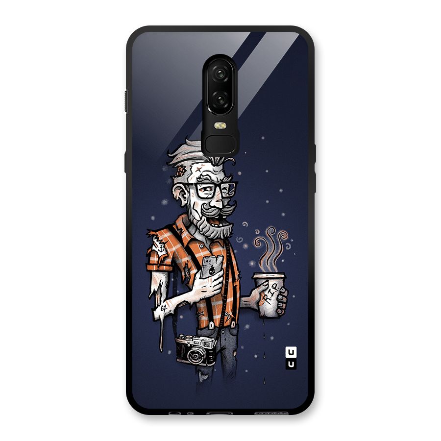 Photographer illustration Glass Back Case for OnePlus 6
