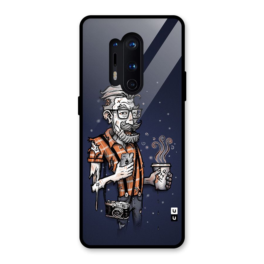 Photographer illustration Glass Back Case for OnePlus 8 Pro