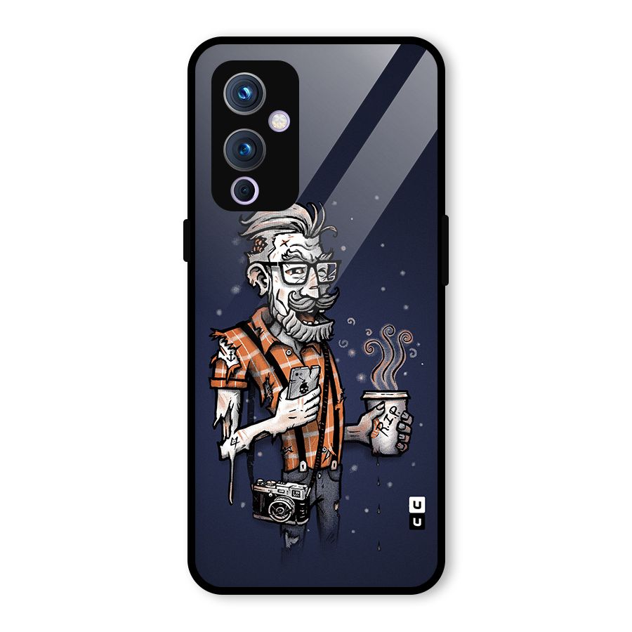 Photographer illustration Glass Back Case for OnePlus 9