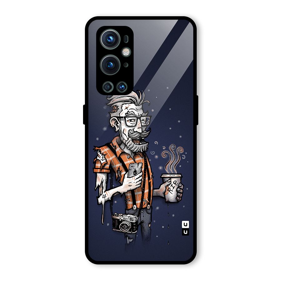 Photographer illustration Glass Back Case for OnePlus 9 Pro