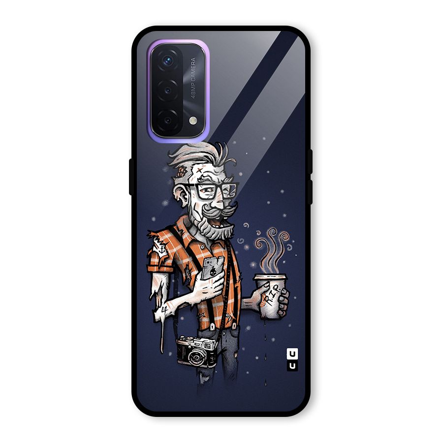 Photographer illustration Glass Back Case for Oppo A74 5G