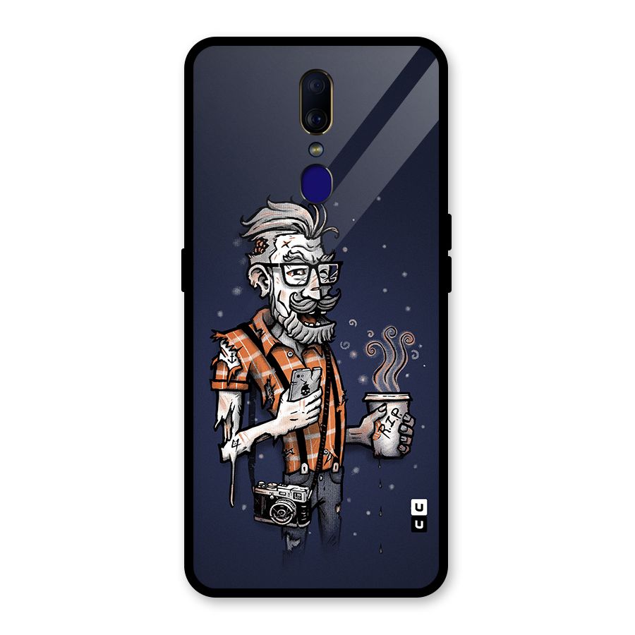 Photographer illustration Glass Back Case for Oppo F11