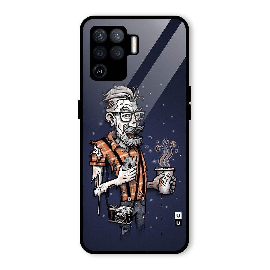 Photographer illustration Glass Back Case for Oppo F19 Pro